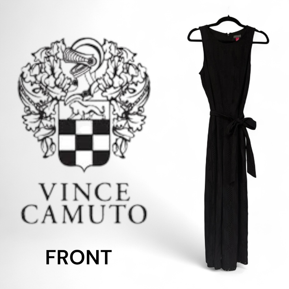 Vince Camuto Belted Lace Jumpsuit